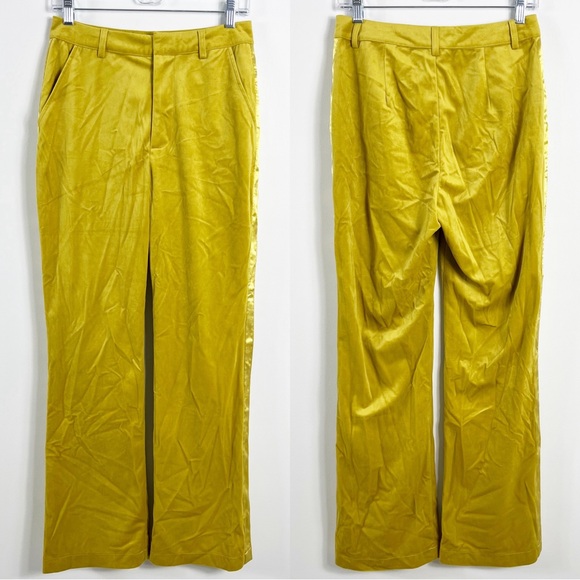 7 For All Mankind Velvet Satin Stripe Straight Leg Pants...